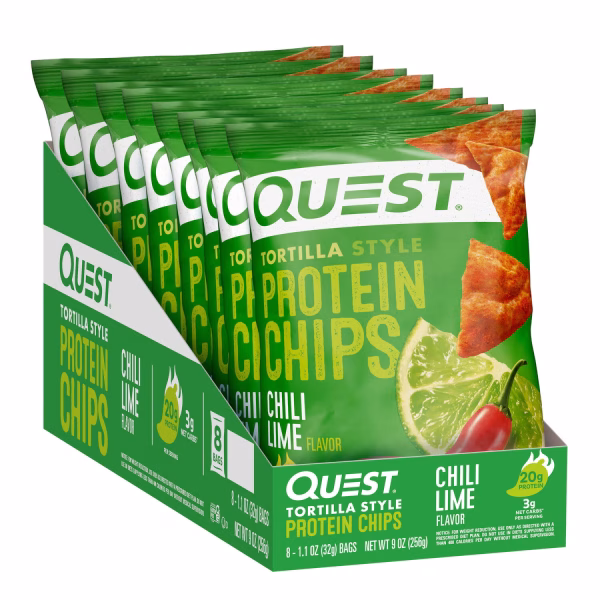 Tortilla Style Protein Chips – Chili Lime
