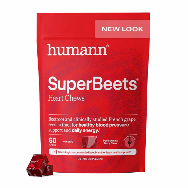 SuperBeets® Heart Chews – Pomegranate Berry – 60 Chews (30 Servings)